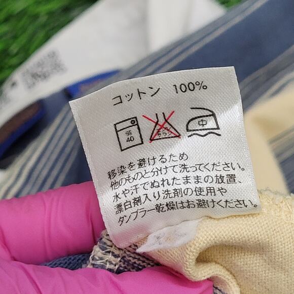 Vintage 90s Pendleton Stripes Polo Shirt L/XL 24x29 Blue Beige - Picture 9 of 12